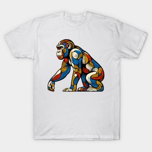 Pop art monkey illustration. cubism illustration of monkey T-Shirt
